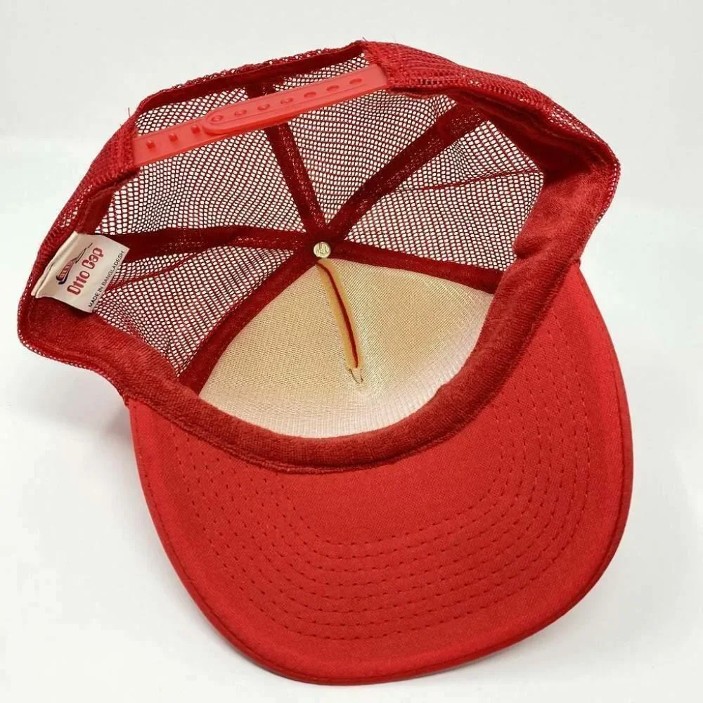 VTG Foxs Foam Snapback Trucker Hat‎ Red Otto Cap Adjustable